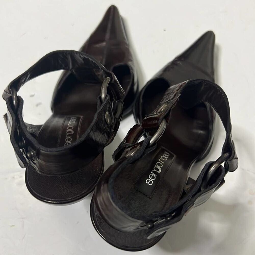 SERGIO ROSSI LEATHER SHOES SIZE 8 1/2 - Picture 3 of 10